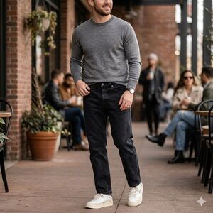 Wrangler Men's Black Straight Legged Jeans